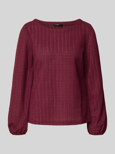 Zero Longsleeve mit Strukturmuster und Rundhalsausschnitt Rot 2