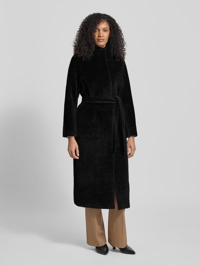 Max Mara Studio Płaszcz wełniany z mieszanki wełny z alpaki model ‘FERITO’ Czarny 4