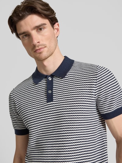 Christian Berg Men Poloshirt mit kurzer Knopfleiste Marine 3