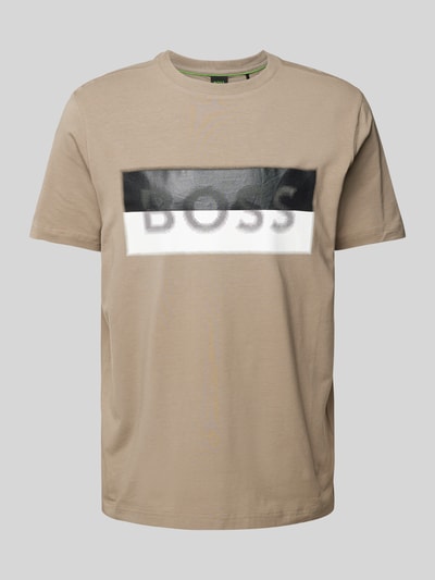 BOSS Green T-Shirt mit Label-Print Sand 2