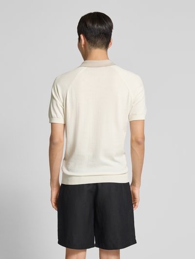 GRAN SASSO Regular fit poloshirt met V-hals Ecru - 5