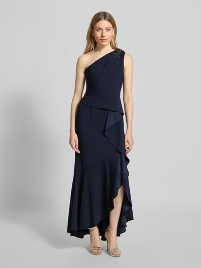 Adrianna Papell Abendkleid mit Volants Dunkelblau 4