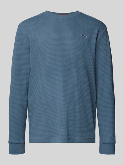 Produktfoto, Regular Fit Pyjama-Oberteil aus Baumwoll-Mix Modell 'AUSTIN' von HUGO, Optik: Unifarben, Waffel-Struktur, Label-Stitching, Rundhals, Langarm
