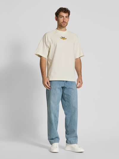 CARLO COLUCCI Oversized T-Shirt mit Label-Print Offwhite 1