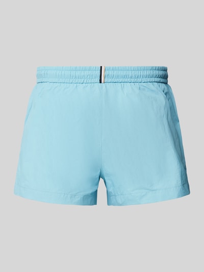 BOSS Relaxed Fit Badeshorts mit Label-Print Modell 'Mooneye' Hellblau 3