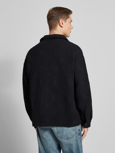 Jack & Jones Regular fit vrijetijdsoverhemd met structuurmotief, model 'GREENPOINT' Zwart - 5