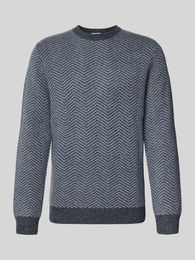 Profuomo Wollen pullover met ronde hals Marineblauw - 2