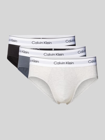 Calvin Klein Underwear Slipy z pasem z logo w zestawie 3 szt. Jasnoszary 1