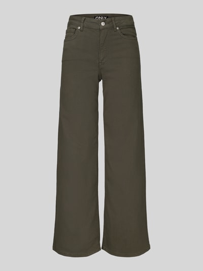 ONLY Wide & Loose Fit Jeans Baumwoll-Mix Modell 'MADISON' Oliv 2