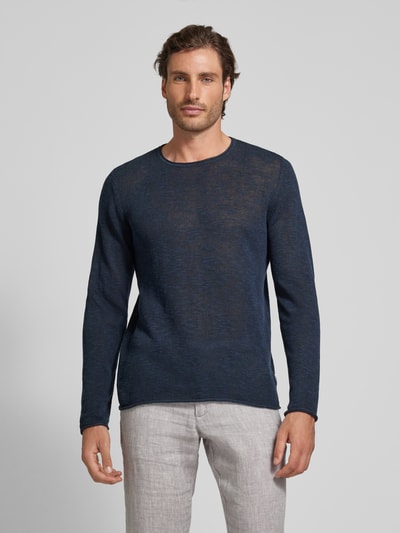 Lindbergh Strickpullover mit Strukturmuster Marine 4