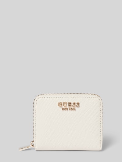 Guess Portemonnaie mit Label-Applikation Modell 'LAUREL' Ecru 1