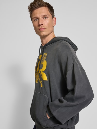 DEUS EX MACHINA Hoodie met kangoeroezak en extra brede schouders Antraciet - 3