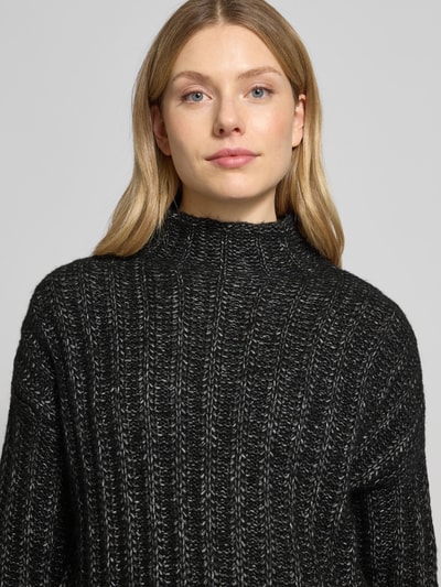 HUGO Relaxed Fit Strickpullover aus Baumwoll-Mix mit Woll-Anteil Modell 'SAFINEYNY' Black 3