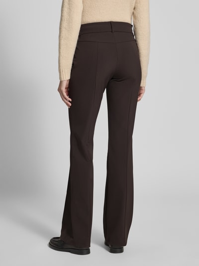 Cambio Broek met persplooien, model 'FARAH' Donkerbruin - 5