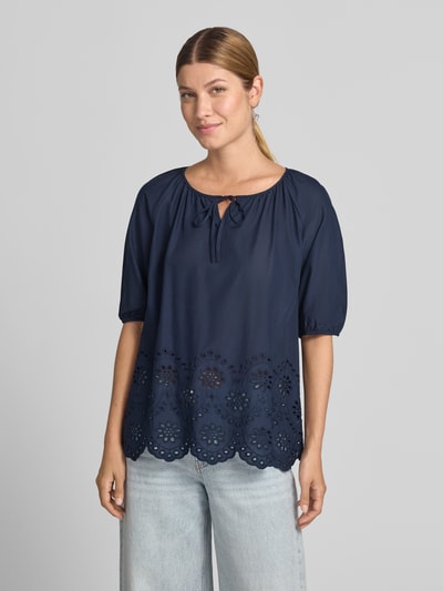 Betty Barclay Regular Fit Kurzarmbluse aus reiner Baumwolle Marine 4