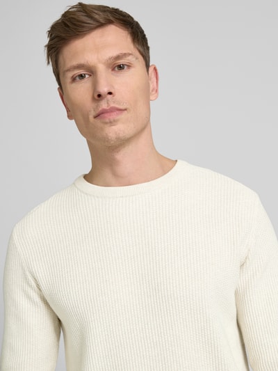 Lindbergh Strickpullover mit Rundhalsausschnitt Offwhite 3