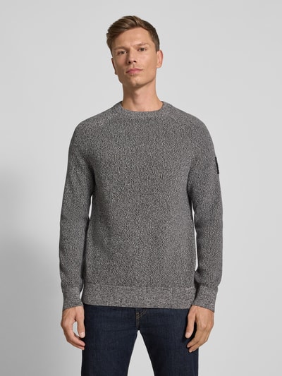 Tom Tailor Denim Regular Fit Strickpullover aus reiner Baumwolle Anthrazit Melange 4