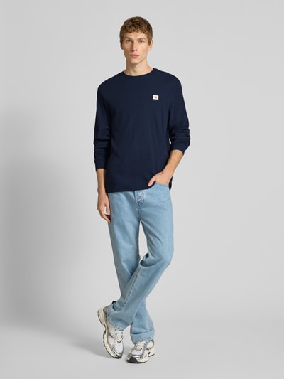 Calvin Klein Jeans Shirt met lange mouwen en structuurmotief Marineblauw - 1