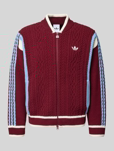adidas Originals Regular fit jack in gebreide look, model 'Wicons' Bordeaux - 2
