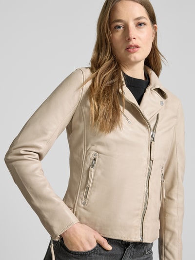 MAURITIUS Lederjacke mit Reißverschlusstaschen Offwhite 3