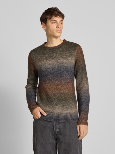 Blend Gebreide pullover met ronde hals, model 'DANNIE' Olijfgroen - 4