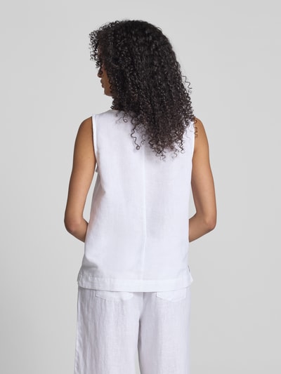 Christian Berg Woman Leinentop mit Rundhalsausschnitt Weiss 5