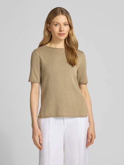Marc O'Polo Regular Fit Pullover aus Baumwoll-Leinen-Mix Beige 4