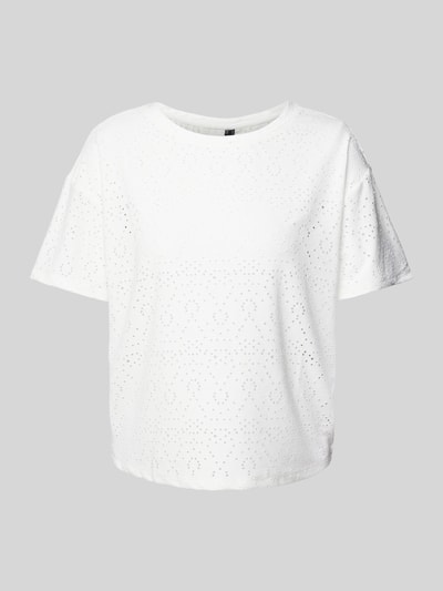 Pieces Regular Fit T-Shirt mit Ausbrenner-Effekt Modell 'ABBY' Offwhite 2