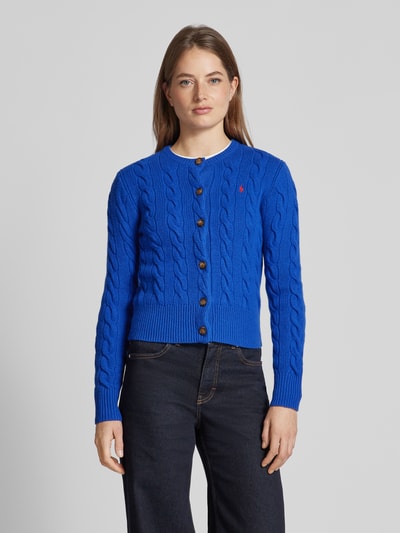 Polo Ralph Lauren Wollcardigan mit Zopfmuster Royal 4