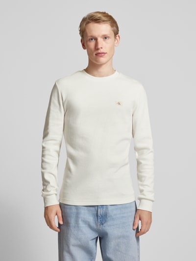 Calvin Klein Jeans Longsleeve mit Label-Stitching Beige 4