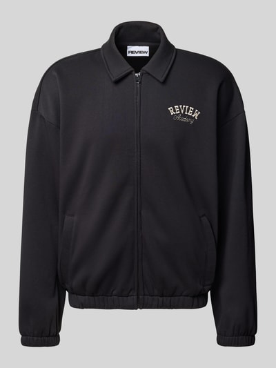 REVIEW Bluza rozpinana z wykładanym kołnierzem i wpuszczanymi kieszeniami Czarny 2