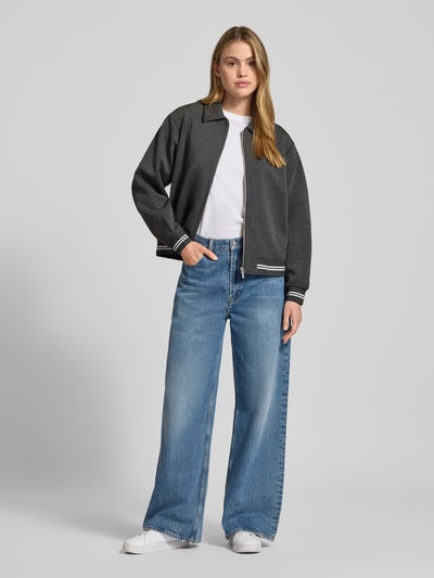 ICHI Regular Fit Blazer mit Umlegekragen und Reißverschluss Anthrazit 1