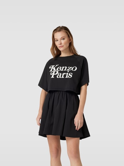 Kenzo Cropped T-Shirt mit Label-Print Black 4