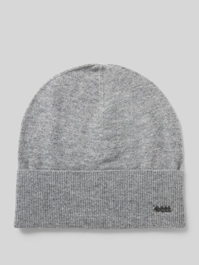 BOSS Beanie mit Label-Applikation Modell 'Lari' Hellgrau 1