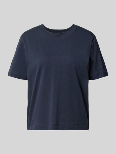 Produktfoto, granatowy t-shirt o pudełkowym kroju z mieszanki bawełny i wiskozy Boxy Fit T-Shirt aus Baumwoll-Viskose-Mix Modell 'ESSENTIAL' von Selected Femme, damski t-shirt