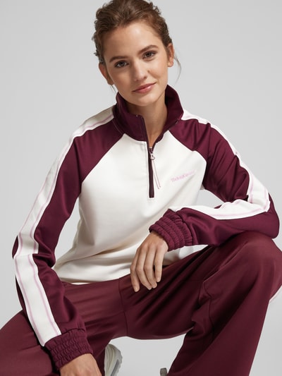 TheJoggConcept Sweatshirt mit Troyer-Kragen Modell 'SIMA' Bordeaux 3