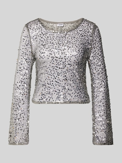 Noisy May Slim fit blouse met pailletten, model 'PAILA' Zilver - 1