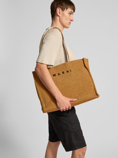 Marni Shopper mit Label-Stitching Sand 1