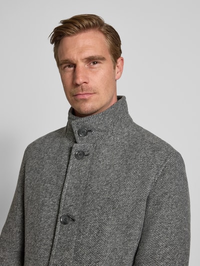 Strellson Regular fit lange jas met wol, model '11 FYNN' Zilver - 3