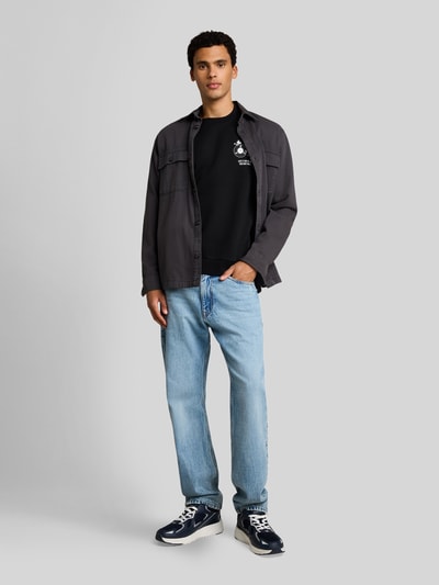 Tom Tailor Denim Relaxed Fit Sweatshirt aus Baumwoll-Mix mit Peanuts-Print Black 1