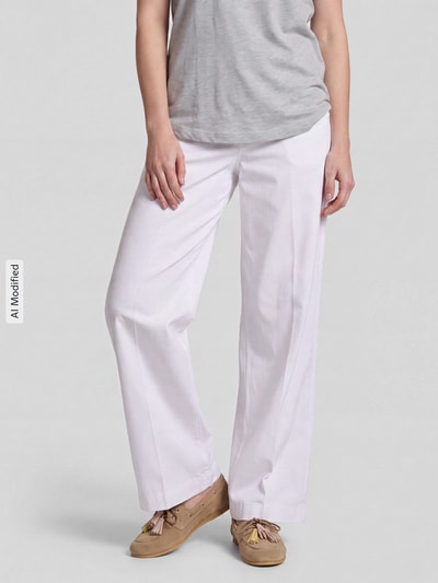 MAC Wide Leg Jeans mit Bindegürtel Modell 'WENDY' Weiss 4