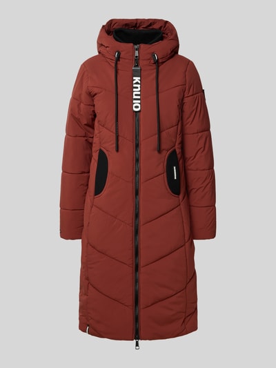 khujo Gewatteerde lange jas met capuchon, model 'ARIBAY' Donkerrood - 2