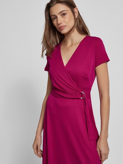 Lauren Ralph Lauren Knielange jurk met applicatie, model 'KARLEE' Fuchsia - 3