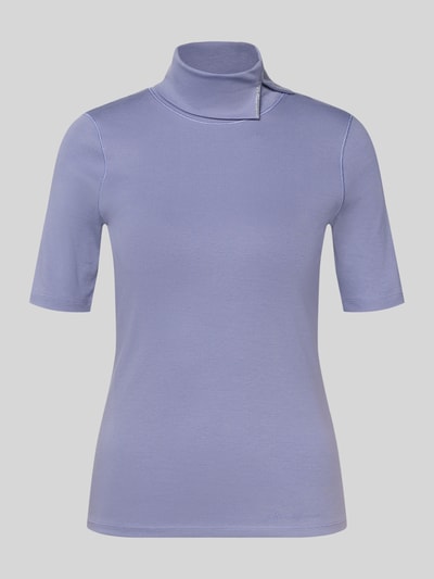 Marc Cain Eng anliegendes T-Shirt aus Baumwoll-Mix mit Rollkragen Lavender 2