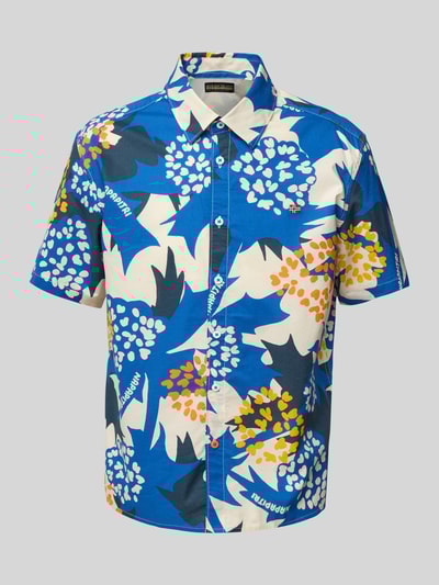 Napapijri Koszula casualowa o kroju slim fit z wyhaftowanym logo Niebieski 2