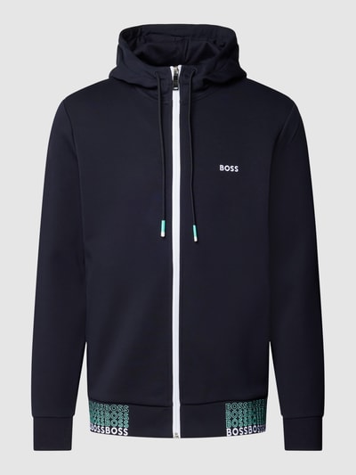 BOSS Green Sweatjacke mit Label-Details Modell 'Saggy' Marine 2