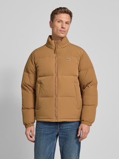 Lacoste Regular fit donsjack met opstaande kraag en geïntegreerde capuchon Camel - 4