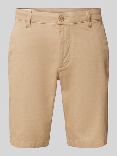 s.Oliver RED LABEL Korte tapered fit chino met achterzakken Zand - 2