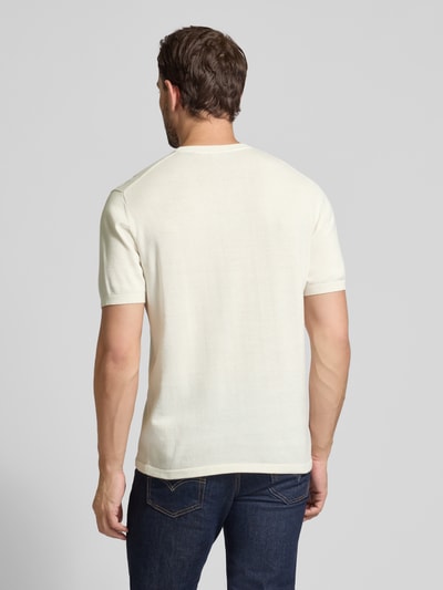 Christian Berg Men T-Shirt mit geripptem Rundhalsausschnitt Offwhite 5