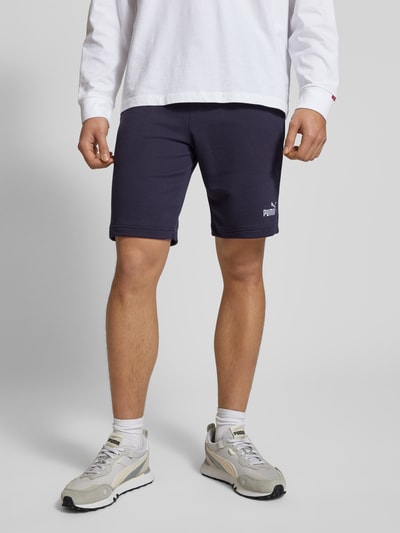 PUMA PERFORMANCE Regular Fit Sweatshorts mit Label-Stitching Modell 'ESS No. 1' Dunkelblau 4